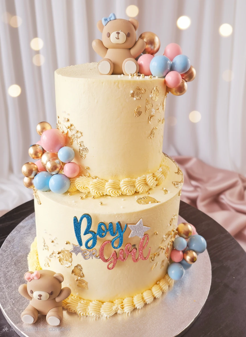 Eggless baby shower cake by WellyDesiBites